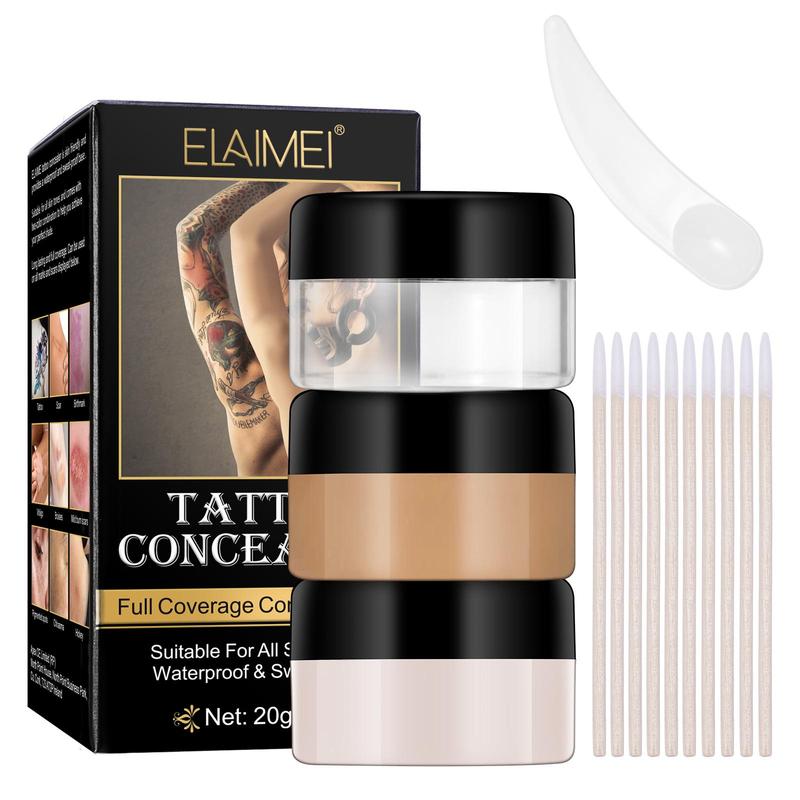 Long Lasting Tattoo Concealer, Waterproof Makeup Concealer for Acne Marks, Dark Spots, Acne Scars, Invisible Covering Makeup for Women & Girls