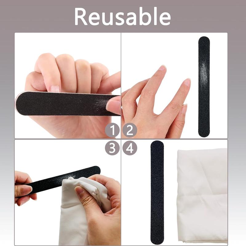 20 Pack 100 180 Grit Nail Files, Black Professional Reusable Emery Boards Nail File, Manicure Tool Suitable for Both Acrylic and Nails