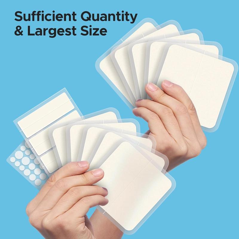 Large Pimple Patches (5 Sizes 62 Patches), 60 mm XL Acne Patches for Zit Breakouts, Big Hydrocolloid Bandages for Body, Face, Forehead, Back, Neck & Chest, Square, Oval, Dot Hydrocolloid Patch