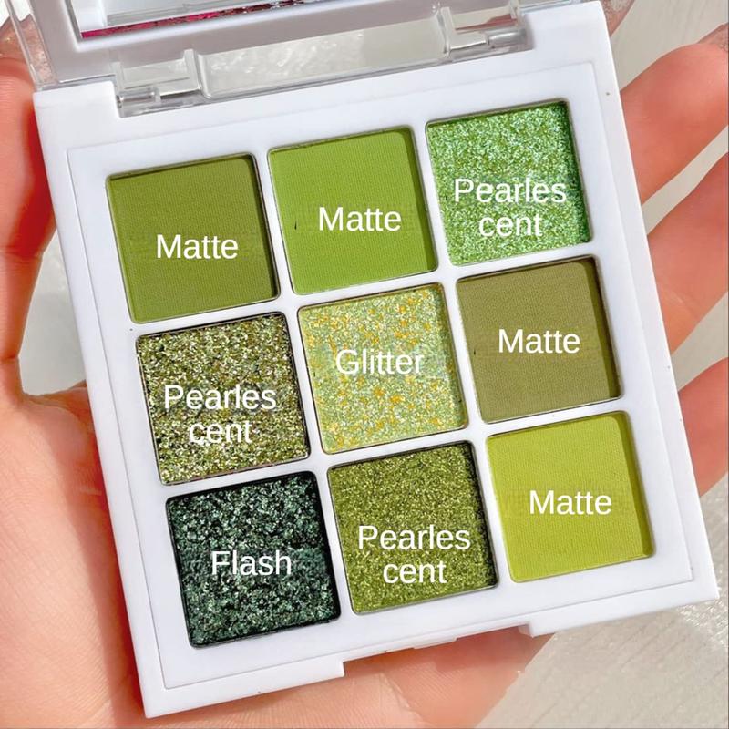 Olive Green Eyeshadow Palette 9 Colors Stunning Matte Glitter Eyeshadow Palette Longlasting Waterproof Shimmer Eye Shadow for  and Women (Set 5, Olive Green)