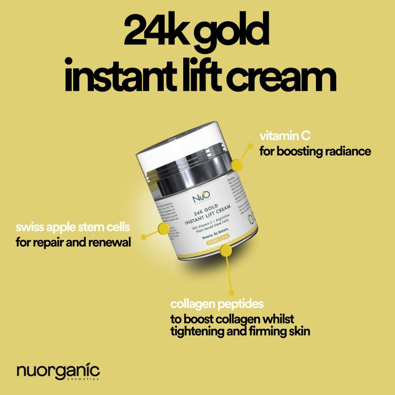 24K Gold Instant Lift Cream for Wrinkles, Argireline for Tightening, Moisturizers for Skin Repair and Fine Lines, Youthful Rejuvenated Skin - Skincare