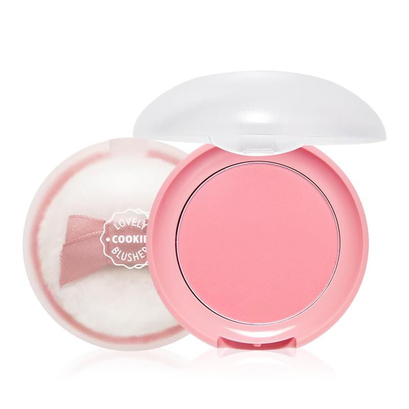 Cute Biscuit Blush, Grapefruit Jelly 4g | Shiny, natural powder blush with long-lasting oil control | Easy to apply | Fluffy cushion for a cute look