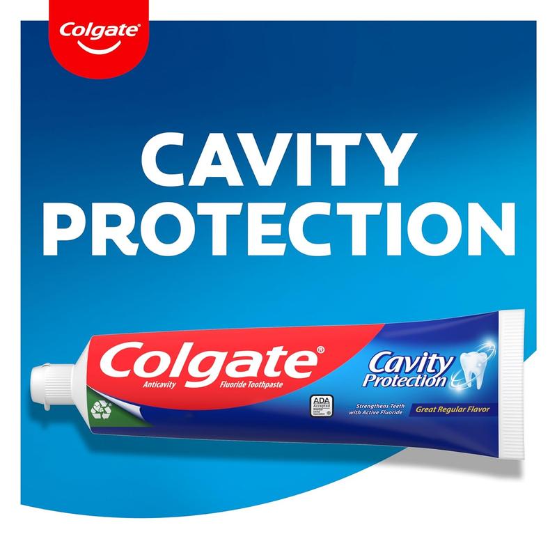 Colgate Toothpaste with Cavity Protection Active Fluoride,  Fluoride Minty Great Regular Flavor, 2.5 Ounce (Pack Of 8) Oral Daily