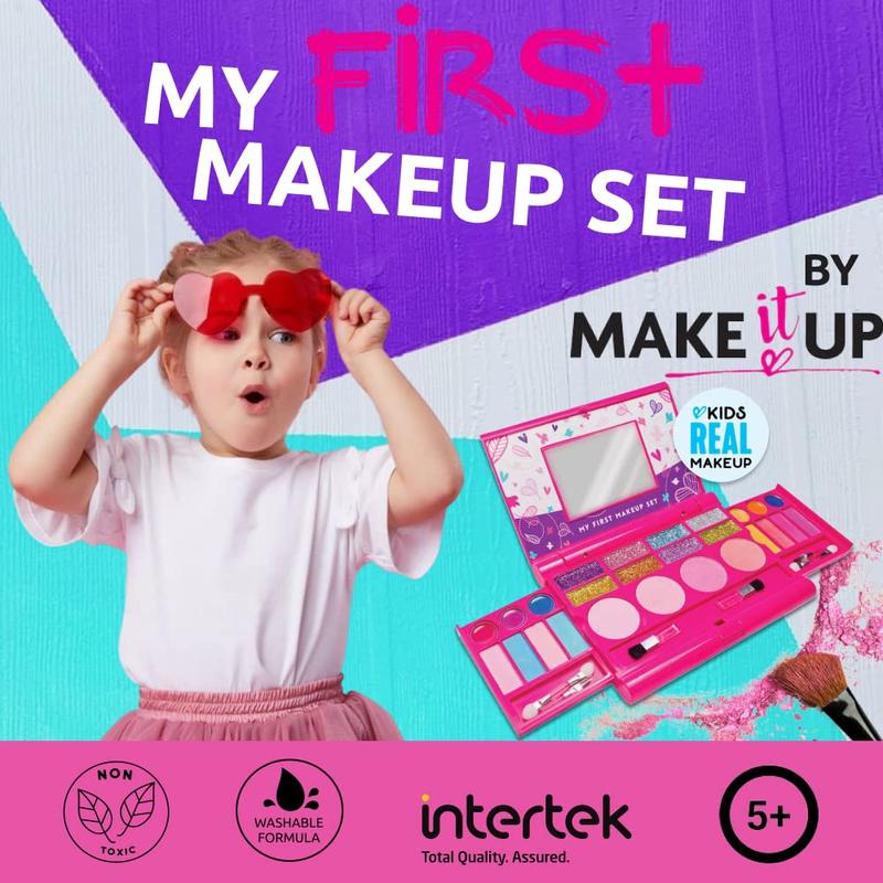 My First Makeup Set for Young Girls | Kids Makeup Kit for Little Girls | Pink Set Makeup for Kids Vanity