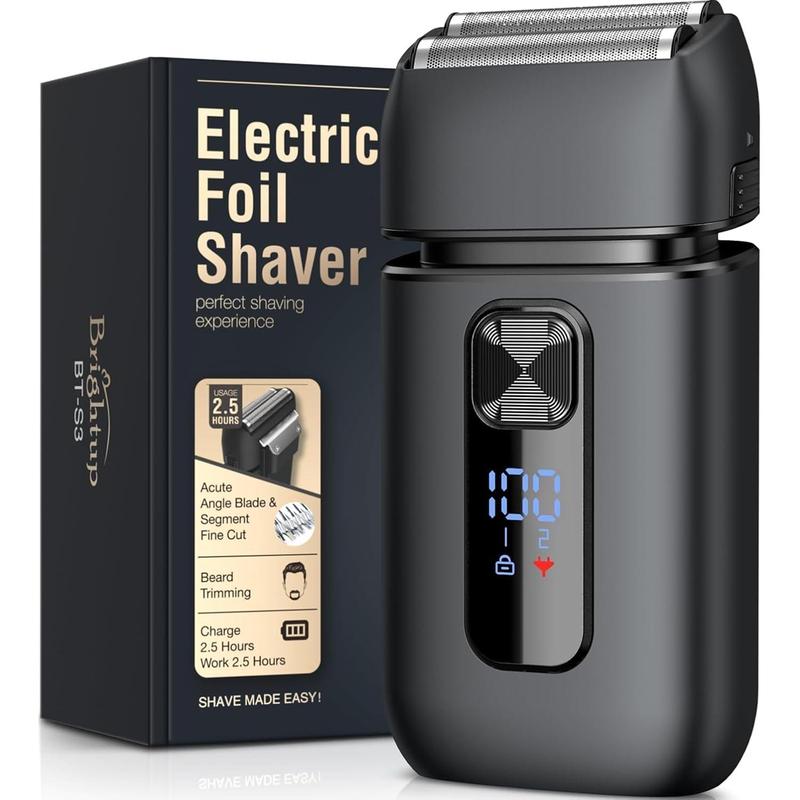 Foil Shaver, Mens Electric Razor, Electric Shavers for Men with Trimmer, USB-C Rechargeable Cordless  Double Floating  for Close  Shaving, 2 Adjustable Speed, LED Display