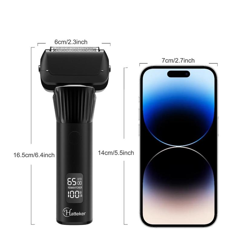 Electric Shaver, 1 Count IPX6 Waterproof Electric Razor with LCD Display, Wet and Dry Use Beard Trimmer for Men, Great for Men Stylists Barber Barbershop