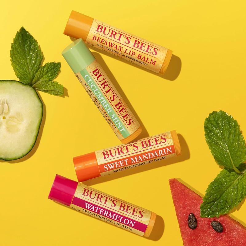 Burt's Bees Lip Balm Stocking Stuffers, Moisturizing Lip Care Christmas Gifts, Freshly Picked