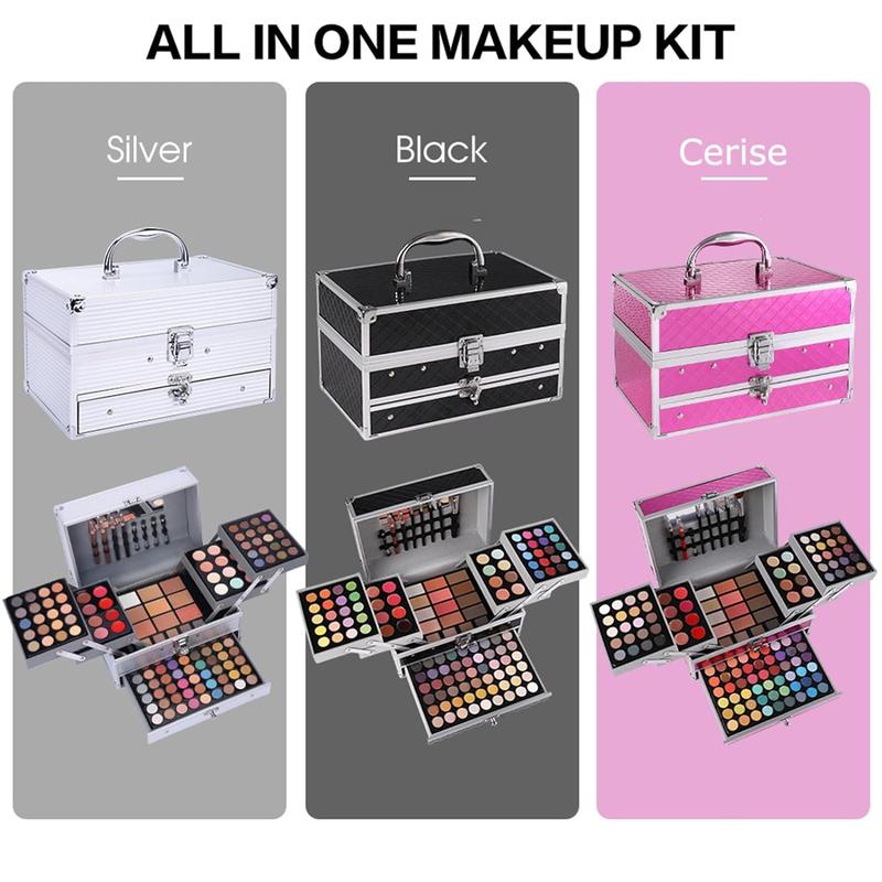 132 Color All In One Makeup Gift Set Kit- Includes 94 Eyeshadow, 12 Lip Gloss, 12 Concealer, 5 Eyebrow powder, 3 Face Powder, 3 Blush, 3 Contour Shade, 2 Lip Liners, 2 Eye Liners, 4 Eyeshadow Brush