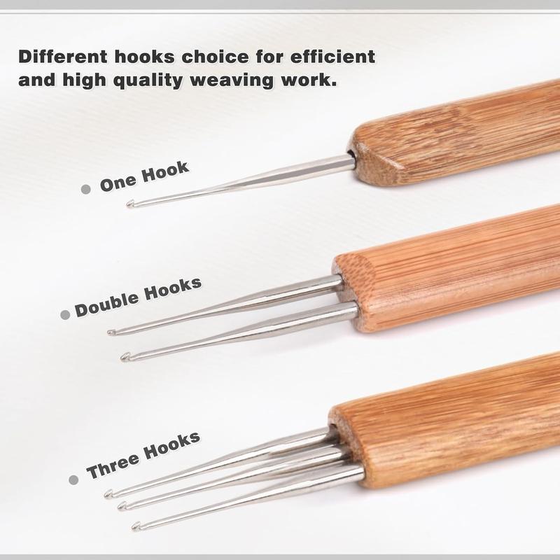 Dreadlock Crochet Hooks,Crochet Needles for Hair,Interlocking Tool for Locs,Hair Crochet Hook Loc Needles for Dreadlocks Braid Craft(Mixed Hooks,3PCS:0.5mm)