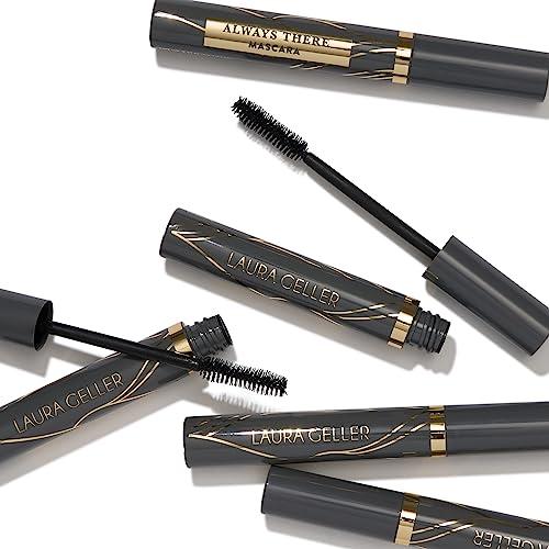 LAURA GELLER NEW YORK Always There Waterproof Lengthening Mascara in Black - Lengthening, Defining, Curling, Buildable Formula Eye Makeup- Innovative Lengthening Brush - 1 count