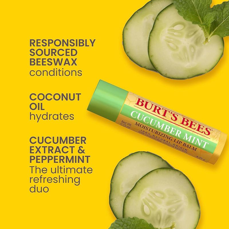 Burt's Bees Lip Balm Stocking Stuffers, Moisturizing Lip Care Christmas Gifts, Freshly Picked