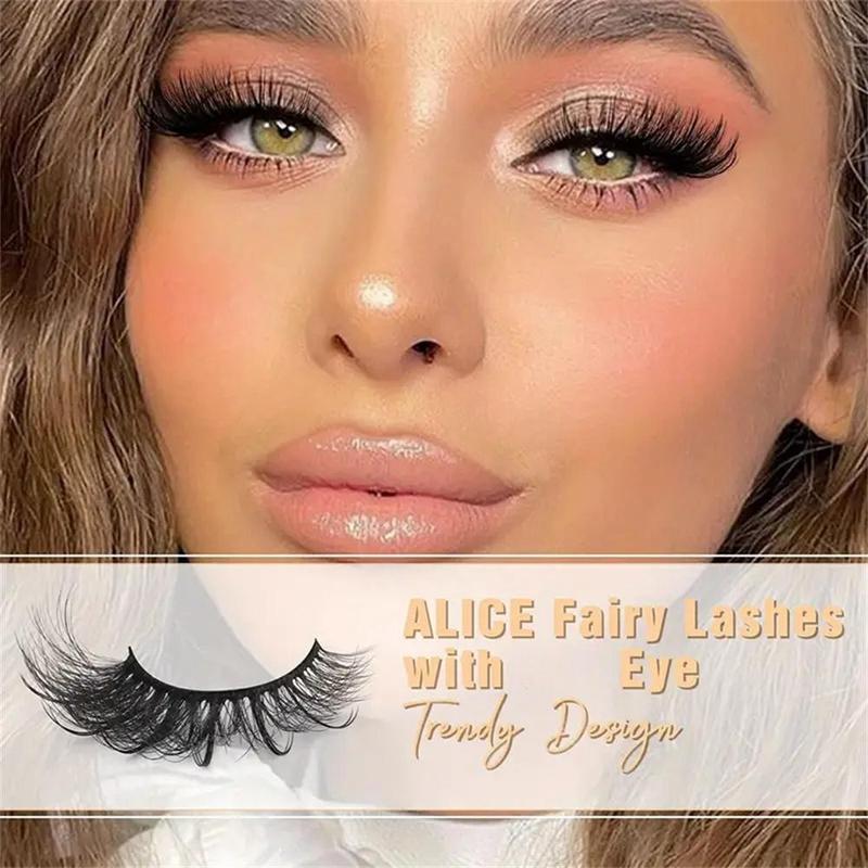 Summer Cat Eye False Eyelashes, 5 Pairs Wispy Cat Eye Look Faux Lashes, Full Volume V Curl Lash Extension, Volumized False Eyelashes for Women and Girls Eye Makeup