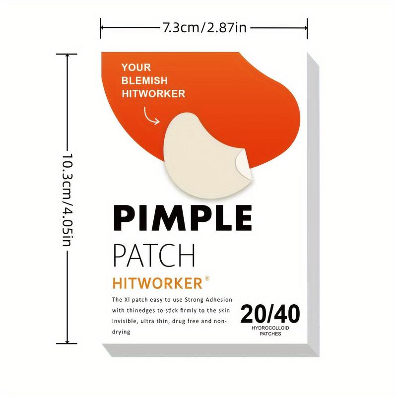 Hydrocolloid Acne Pimple Patch, 40pcs set Extra Large Facial Skin Covering for Nose and Face, Invisible Zit Stickers for All Skin Types, Strong Adhesion Easy-to-peel Design