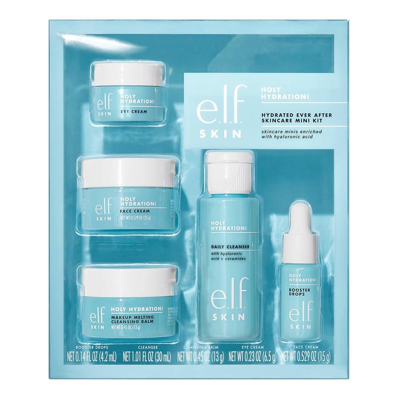 Hydrated Ever After Skincare Mini Kit, Cleanser, Makeup Remover, Moisturiser & Eye Cream For Hydrating Skin, Airplane-Friendly Sizes