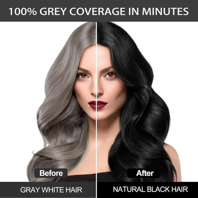 Black Hair Color Shampoo 3 in 1 for Gray Coverage,  Herbal Ingredients for Women Men, Instant Hair Dye  Shampoo , Haircare