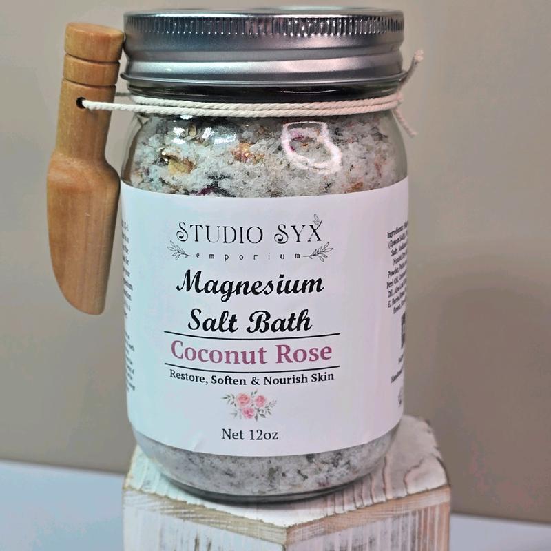 Magnesium Salt Bath - Eucalyptus, Black Elderberry, Lemongrass, Coconut Rose