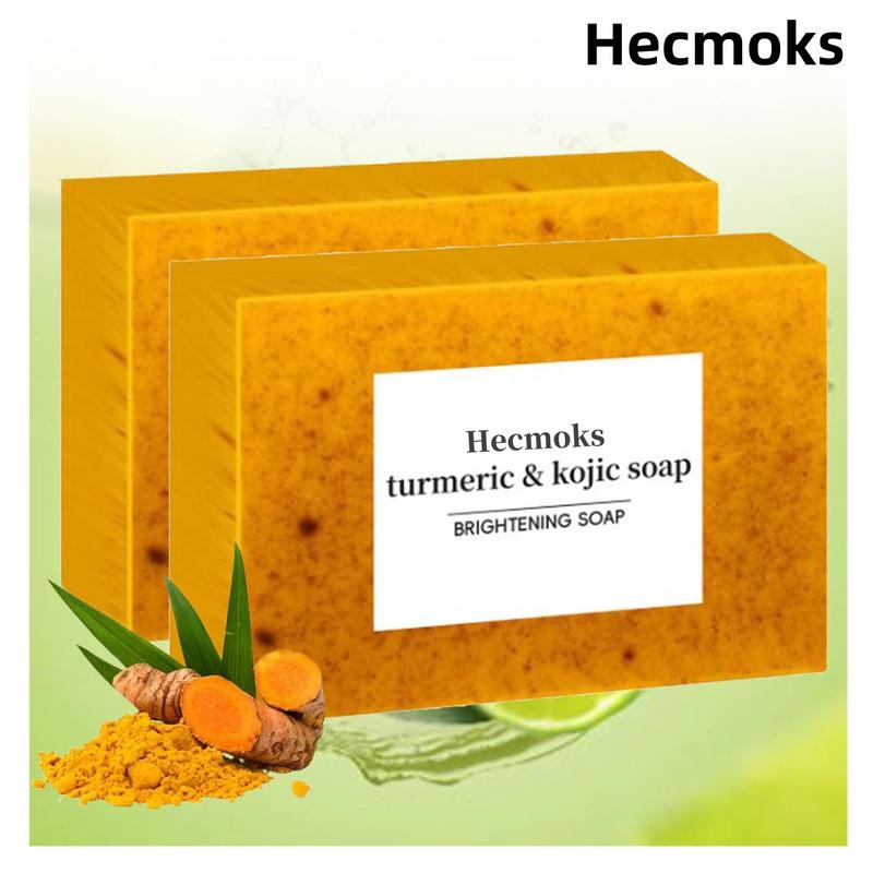 Hecmoks Illuminate Your Skin: Lemon Turmeric & Kojic Acid Soap for Brightening & Dark Spot Removal Body Care Cleansing