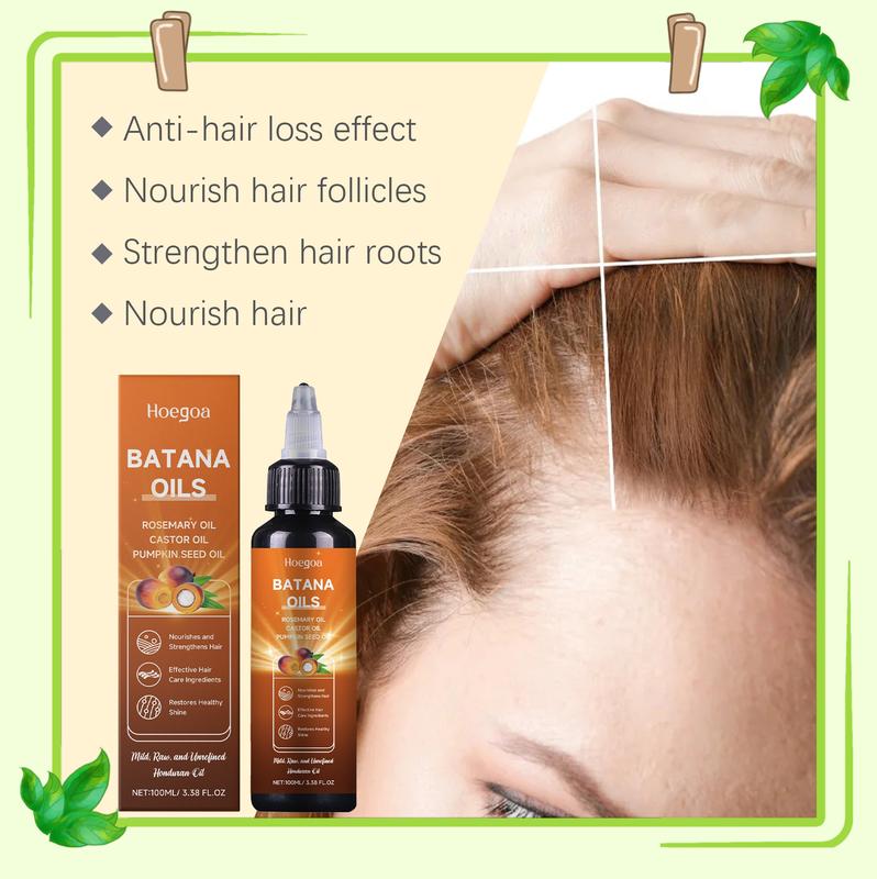 Hoegoa All-in-One Liquid Batana Oil, Pure and Natural Organic Oil Blended with Batana &Rosmary , Castor & Pumpkin Seeds Oil for Haircare Daily .Nourishing the Scalp ,Promote Hair Health(100ml)