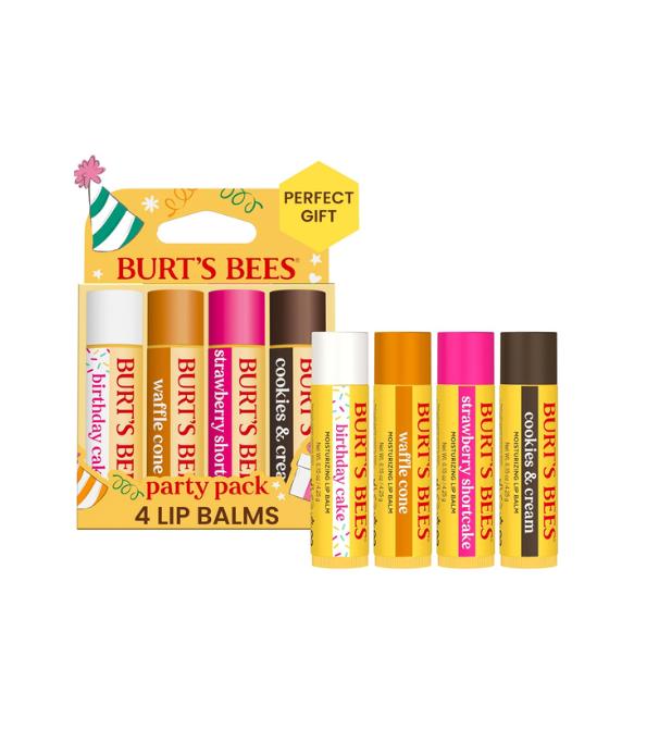 Burt's Bees Lip Balm Stocking Stuffers, Moisturizing Lip Care Christmas Gifts, Freshly Picked