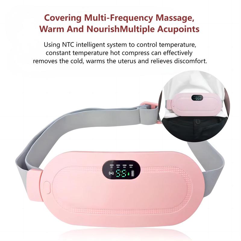 Portable Cordless Heating Pad, 1 Count Electric Waist Belt, Multi-Speed Adjustable Abdominal Heating Massager, for Women and Girls