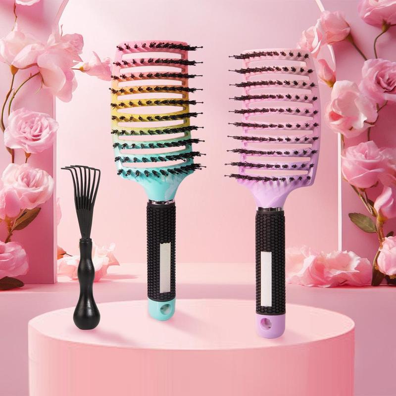 Heatless Hair Styling Comb Set, 3 Counts Non-slip Handle Hair Hollow Comb with Magnet Design, Professional Hair Scalp Massage Comb for Women