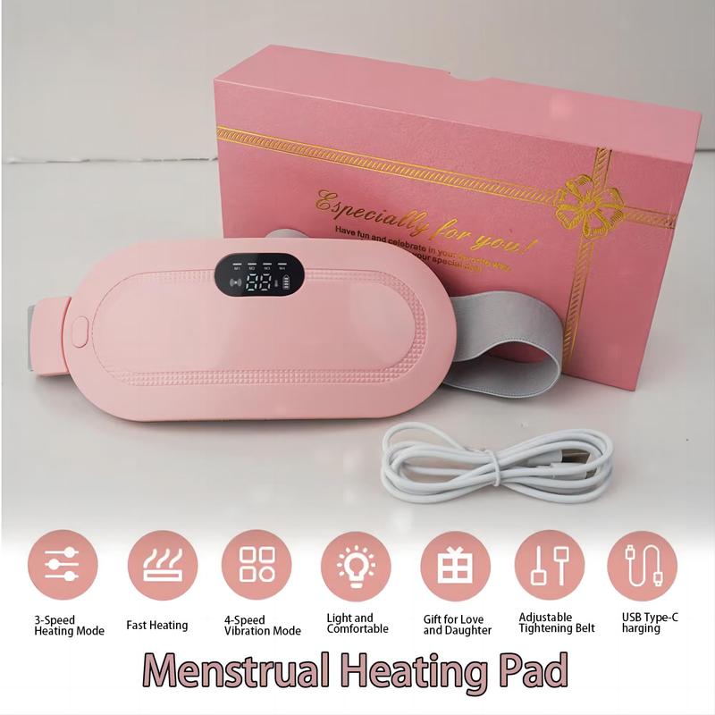 Portable Cordless Heating Pad, 1 Count Electric Waist Belt, Multi-Speed Adjustable Abdominal Heating Massager, for Women and Girls