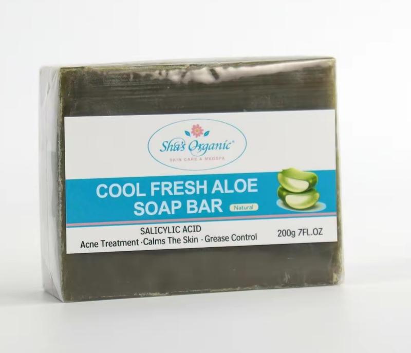 Sha's  Natural Cool Fresh Aloe Soap Bar Acne Body Care