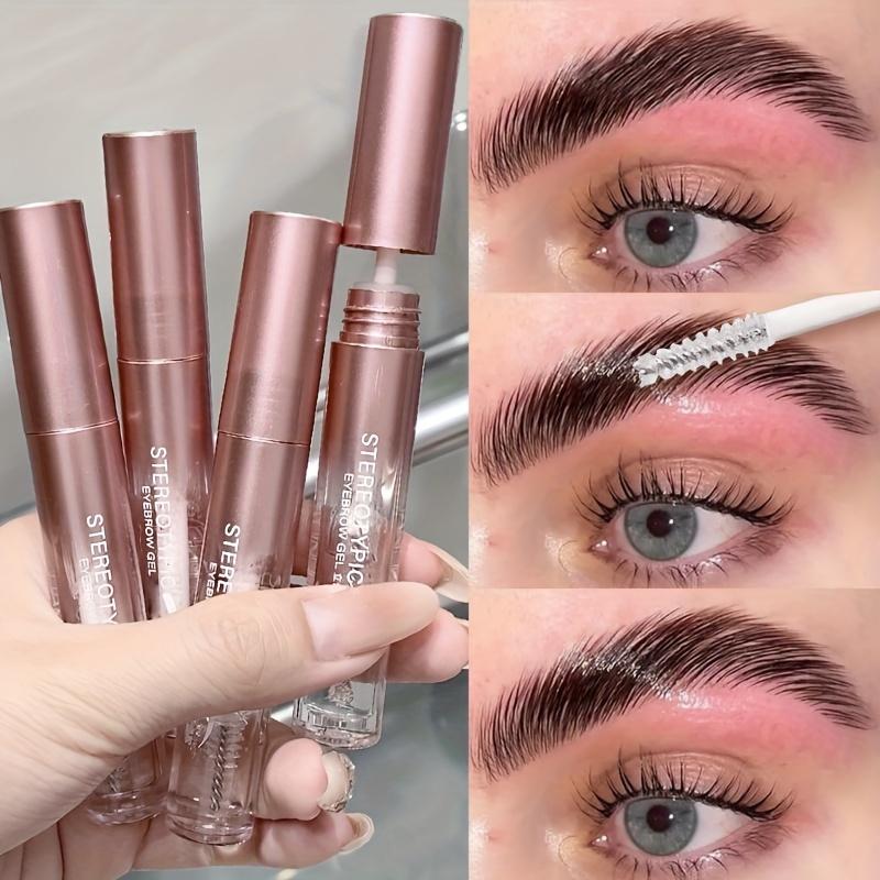 4-pack 3D Stereo Shaping Eyebrow Gel, Long-lasting Waterproof Quick-drying Eyebrow Gel, Natural Wild Eyebrow Shape, Eyebrow Shaping Gel With Brush Applicator