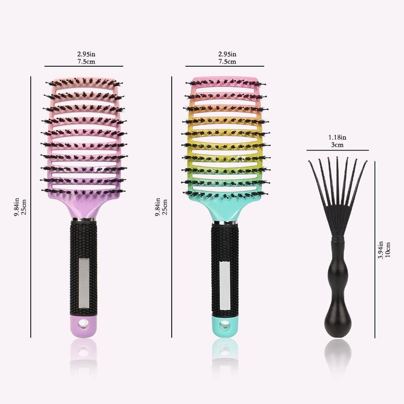 Heatless Hair Styling Comb Set, 3 Counts Non-slip Handle Hair Hollow Comb with Magnet Design, Professional Hair Scalp Massage Comb for Women