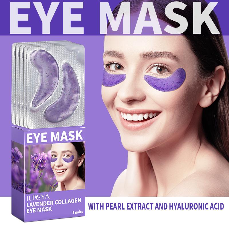 3 boxes, ILISYA Lavender Crescent eye mask, firm skin, moisturize eyes, improve eye lines, suitable for daily eye care products Skin Care