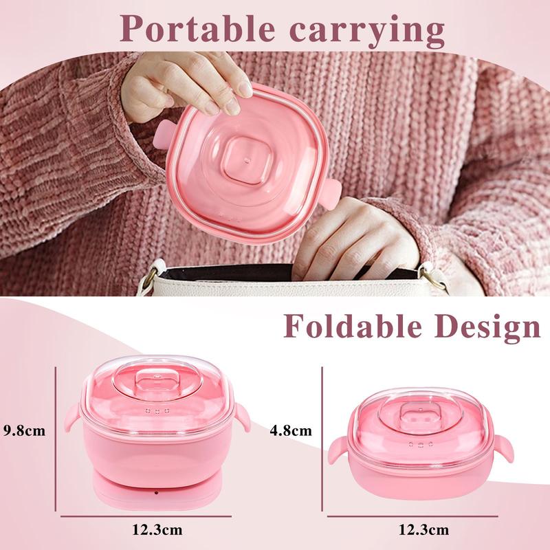 Portable Silicone Warmer for Wax Foldable Wax Heater Hair Removal Wax Machine Body Epilator Paraffin for Travel US Plug