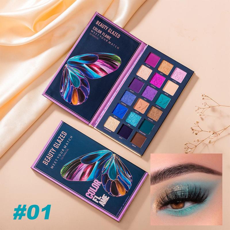 18 Color Butterfly Design Eyeshadow Palette, Matte and Glitter Eye Shadows, Long Lasting Shimmering Eye Makeup Products, High Pigmented Blendable Eyeshadow Powder, Colorful Eye Makeup Products for All Styles and Occasions