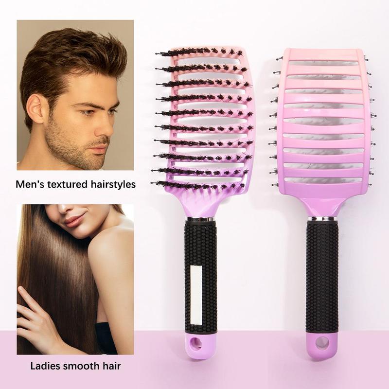 Heatless Hair Styling Comb Set, 3 Counts Non-slip Handle Hair Hollow Comb with Magnet Design, Professional Hair Scalp Massage Comb for Women