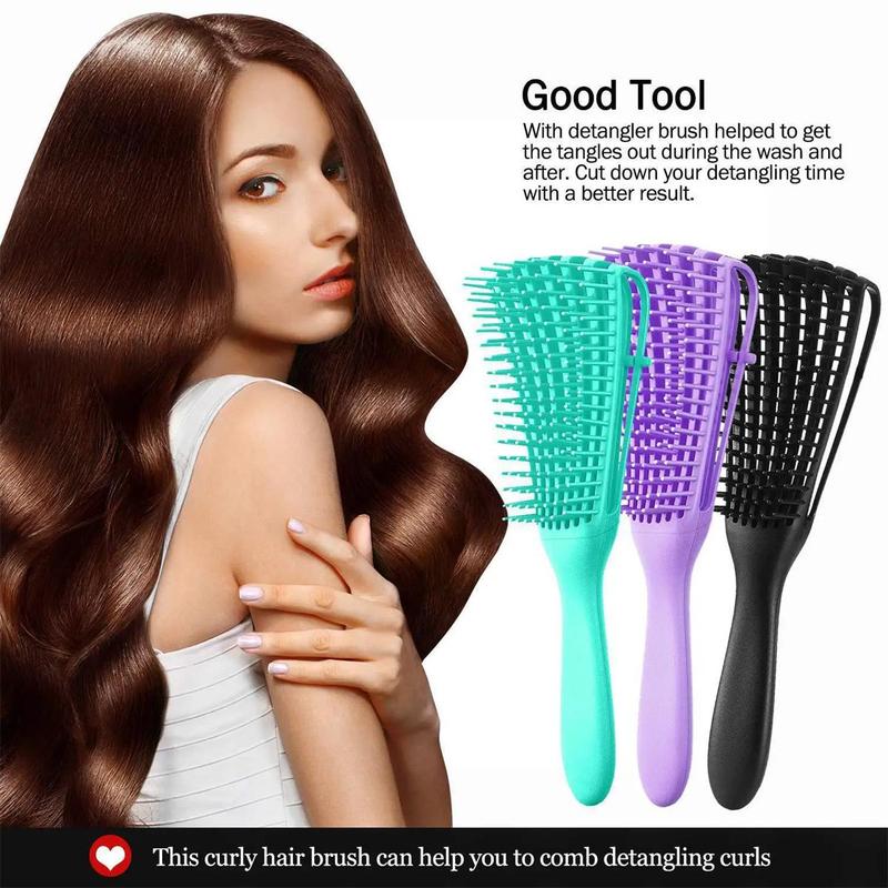 Hair Detangling Brush, 4 Counts Wet & Dry Hair Detailing Comb, Scalp Massage Comb, Curly Hair Detangling & Styling Tool, Hairdressing Comb for Women Men, Straight & Curl Hair Massaging Comb