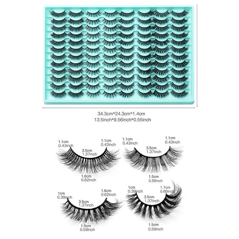 Thick & Curly False Eyelashes, 48 Pairs Natural Look Eyelash Extensions, Reusable Lightweight & Soft False Eyelashes, Fluffy Curly Thick Faux Cluster Lashes