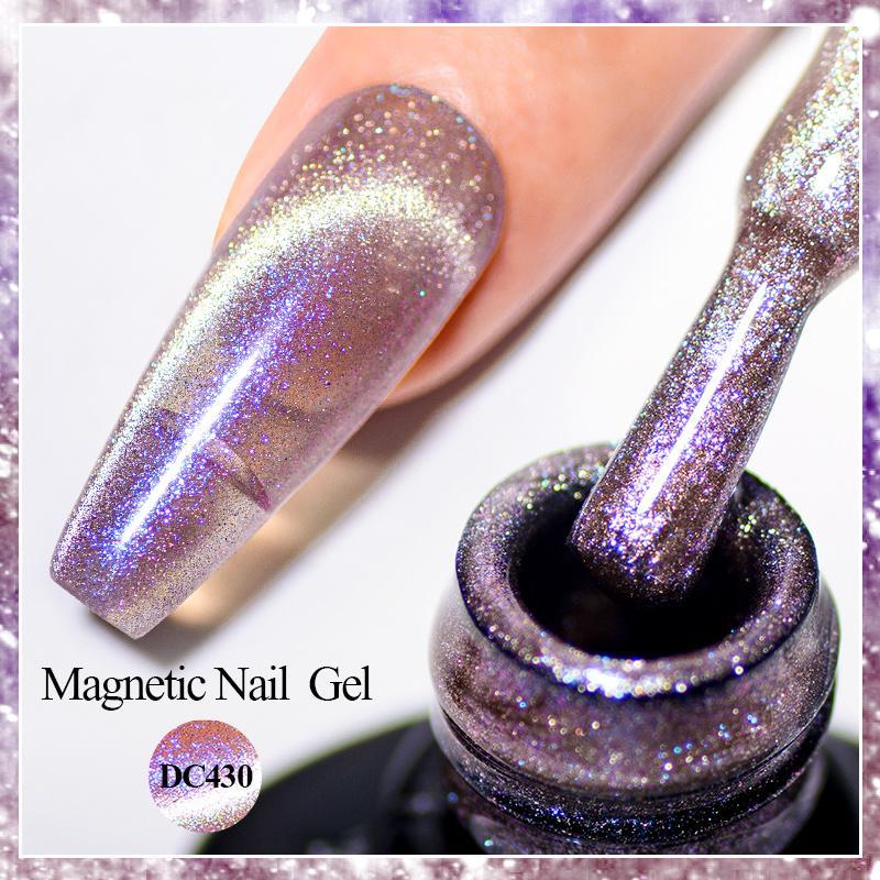 10 Colors Cat Eye Magnetic Gel Nail Polish with Magnetic Stick, 13pcs set Semi-permanent Nail Art Aurora Glitter Cat Eye Gel Varnish with Top Coat Base Gel