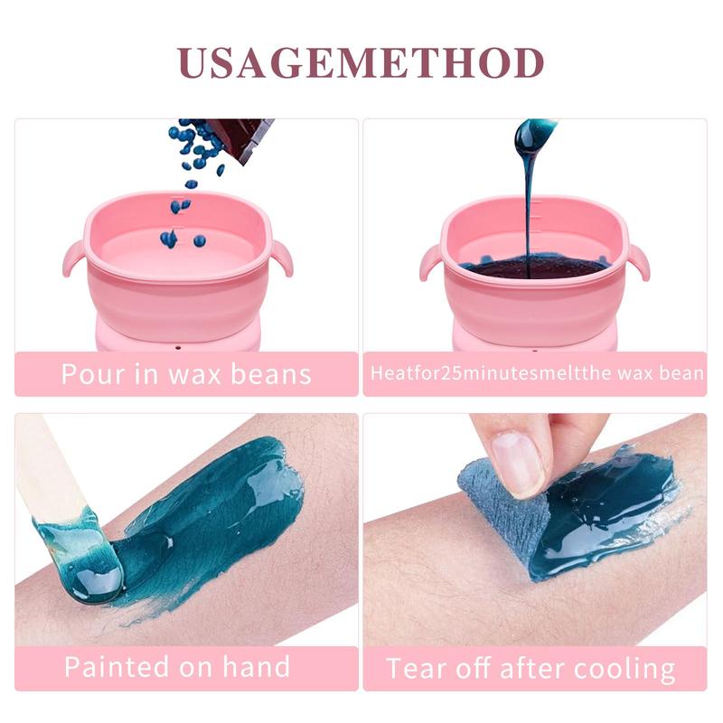 Portable Silicone Warmer for Wax Foldable Wax Heater Hair Removal Wax Machine Body Epilator Paraffin for Travel US Plug