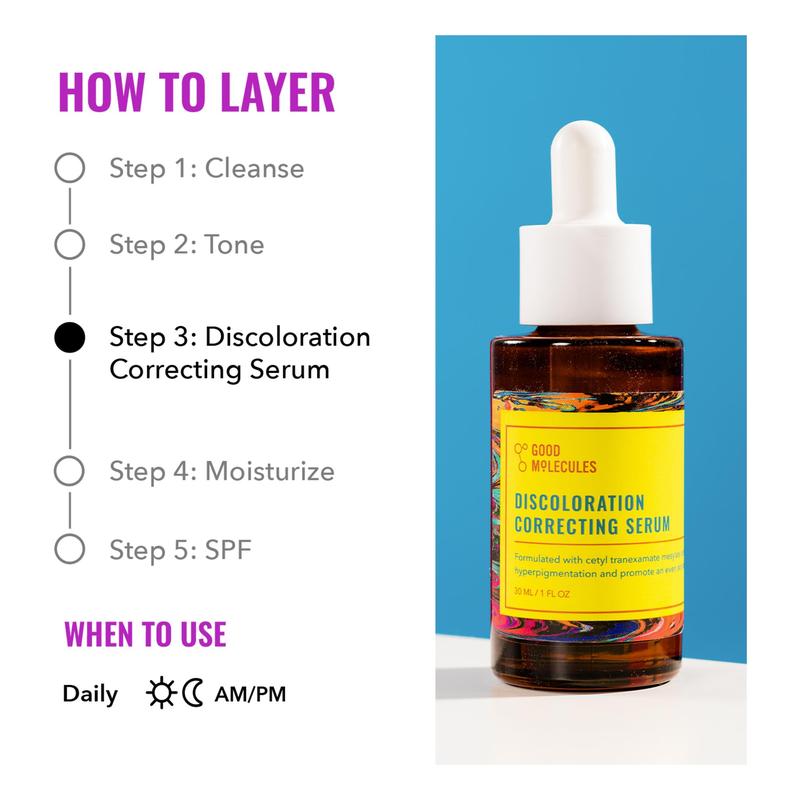 Discoloration Correcting Serum with cid Ester  Salt  and Niacinamide for Dark Spots, Sun Damage, and Age  Skincare Face - Comfort, Skin Repair Bright