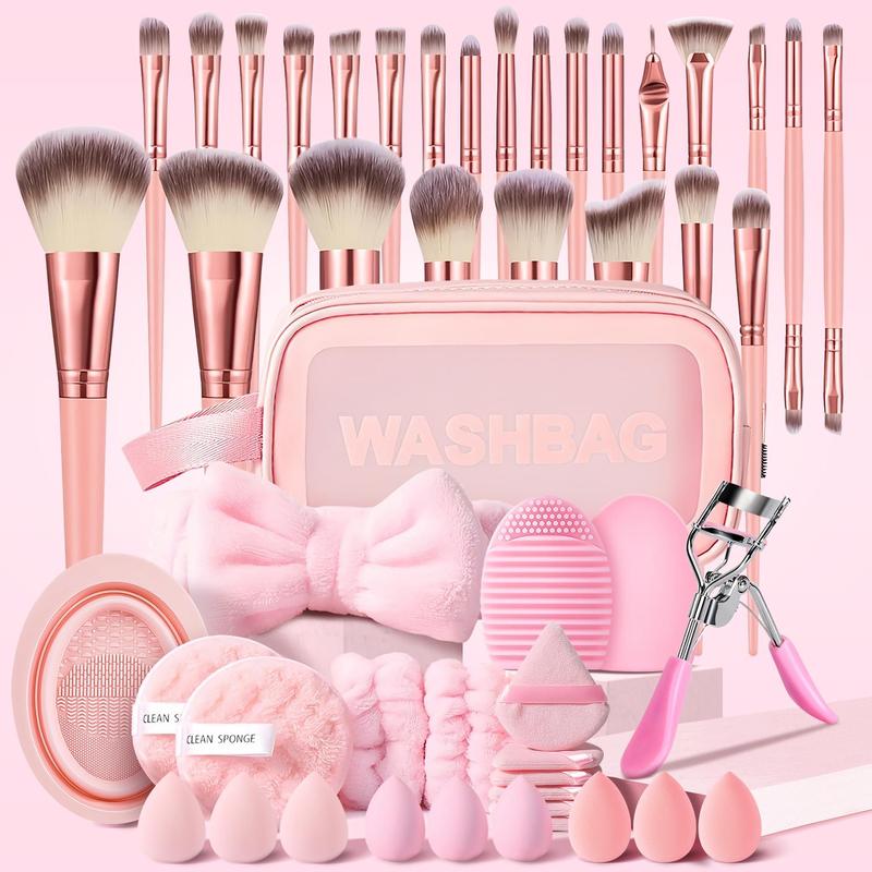 Makeup Tool Set, 50pcs set Makeup Brushes & Sponge & Puff & Brush Cleaning Tool, Professional Makeup Tools for Women