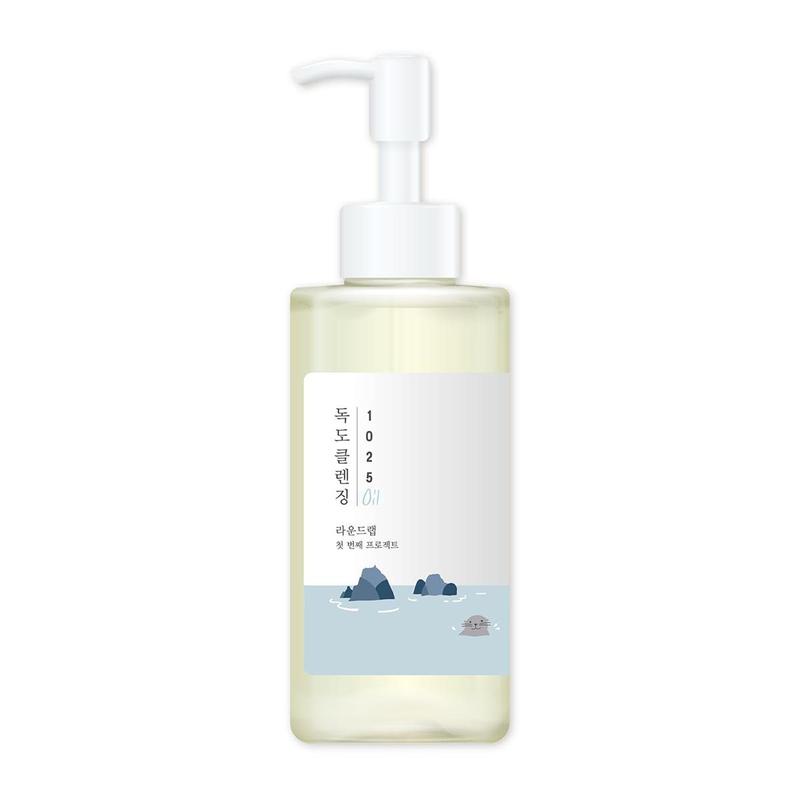 [ROUND LAB] Dokdo Cleansing Oil 200ml,  Deep Cleansing, Moisturizing Cleansing Oil, One Step All at Once Cleansing Oil, Clear Skin Care Cleansing Oil, Plant-derived Cleanser, Korean Skincare, Viral Cleanser