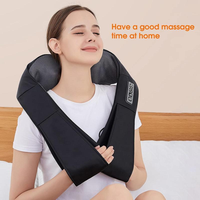 Heated Back & Neck Massager, Back Massager Deep Tissue Kneading Massager Neck and Shoulder Massager , Electric 4D Massage Pillow