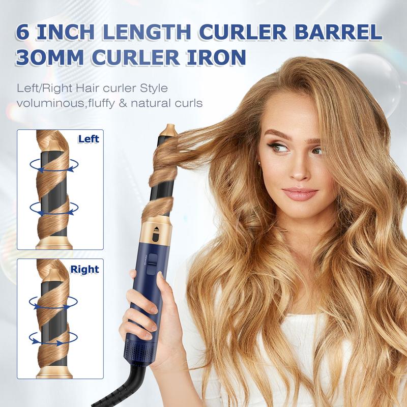 5 in 1 Hair Dryer Curling Iron Hot Air Brush Hair Styling Tool Smart Heat Control Powerful Smoothing & Conditioning - Curling Iron Set Hair Dryer System, Hair Dryer Brush, Smoothing Brush, Curling Brush, Curling Iron Styler, Detachable  curling  wand