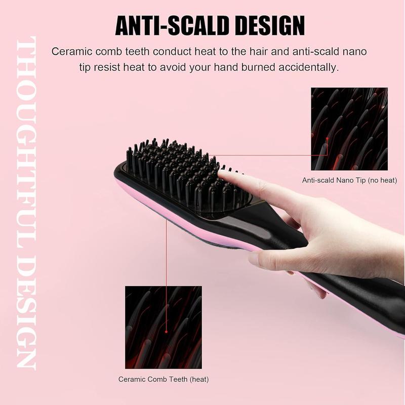 Hair Straightening Brush, Hair Straightening Comb, Negative Ion Hair Straightening Tool, Hair Styling Tool for Women & Girls