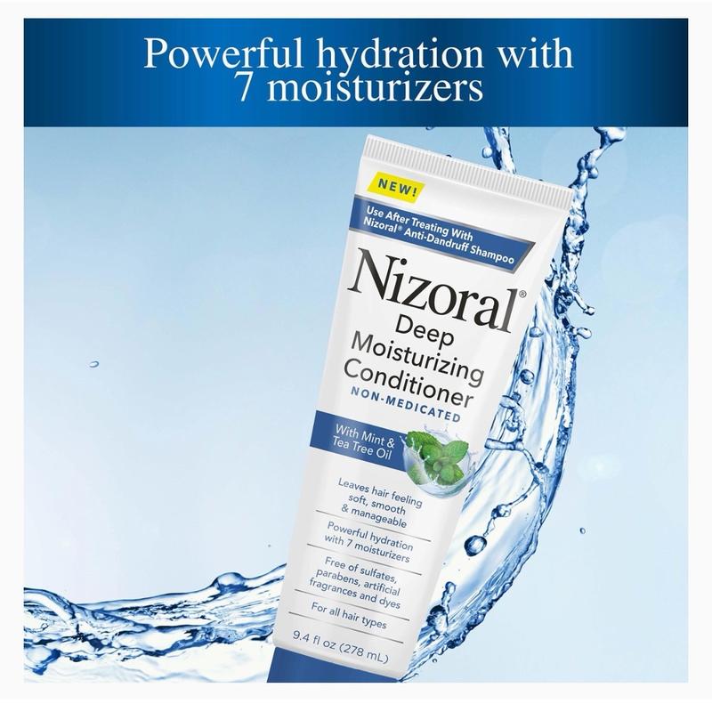 Nizoral Anti-Dandruff Shampoo +Conditioner,9.4 Oz Haircare Comfort Hydrating Moisture Cleanser Cleansing Hydrate Fungus Oil Tea Tree Mint Moisturizing