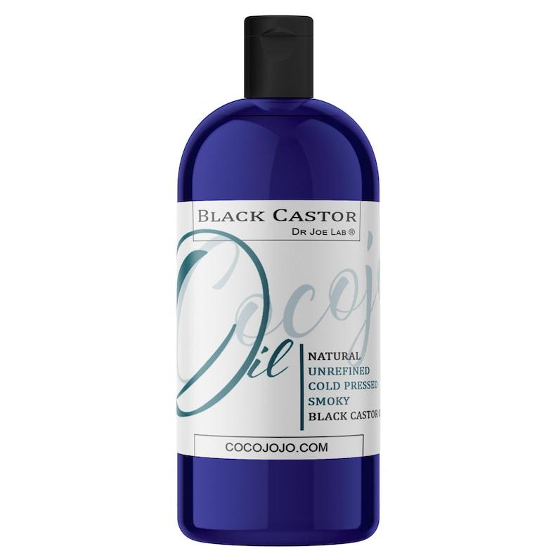 Black Castor Oil UNREFINED - Pure organic non-GMO Jamaican Elixir for Skin, Hair, Beard Eyelashes & Brows Nourish Smokey-Smooth Natural