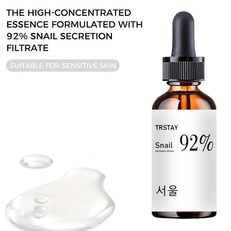 92% Snail Soothing Serum, Moisturizing and Firming Facial Essence, Hydrating Nourishing Skin Care Product for Women & Men