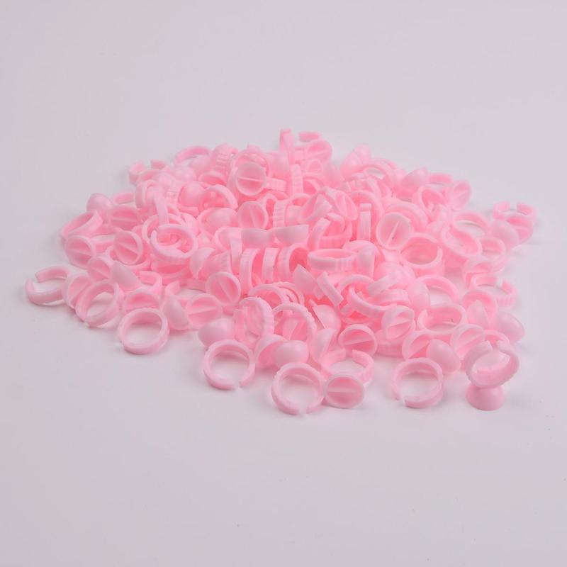 100pcs Eyelash Glue Ring Cup, Disposable Eyelash Glue Cup, Professional Makeup Accessory Supplies Tools For Eyelash Extension