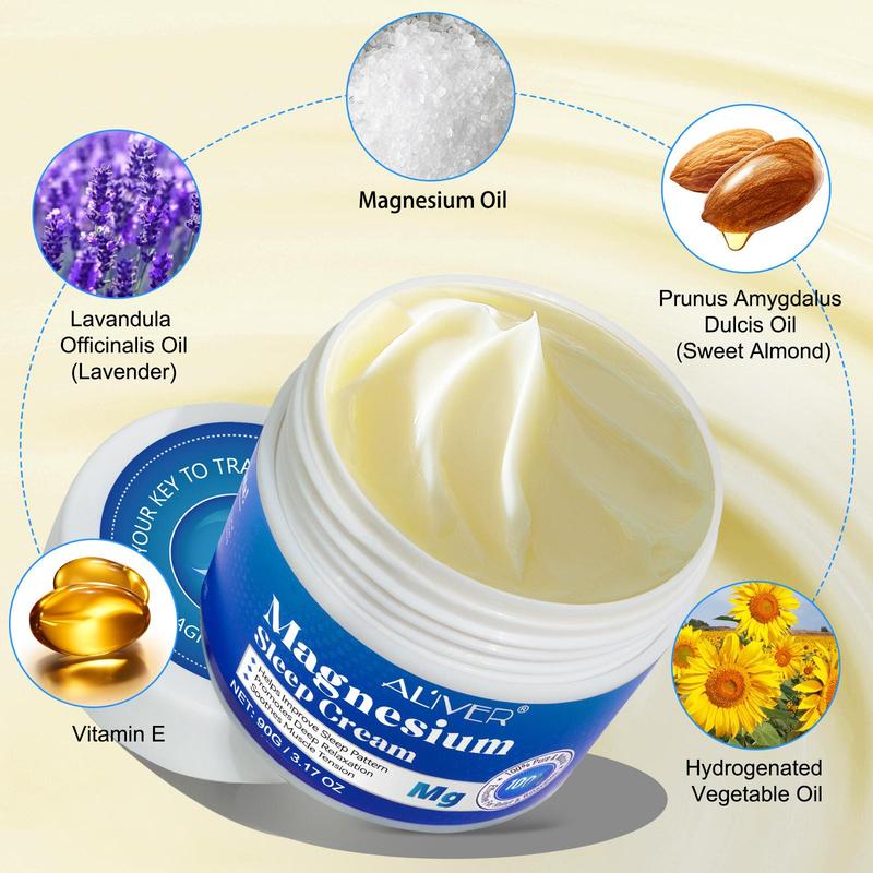 Magnesium Sleep Cream, 1 2 Counts Moisturizing Body Cream for All Skin Types, Soothing Skin Care Product for Women & Men