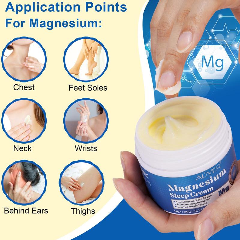 Magnesium Sleep Cream, 1 2 Counts Moisturizing Body Cream for All Skin Types, Soothing Skin Care Product for Women & Men