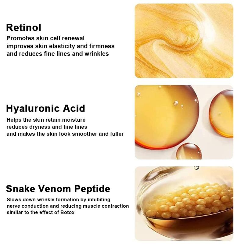 Retinol Snake Venom Peptide  Mask with grooming tools, Gold Collagen ,Removes Blackheads & Oils,Skin Like Glass,Stay Bouncy And Firm,Congested And Oily Skin Skincare Comfort Skin Repair